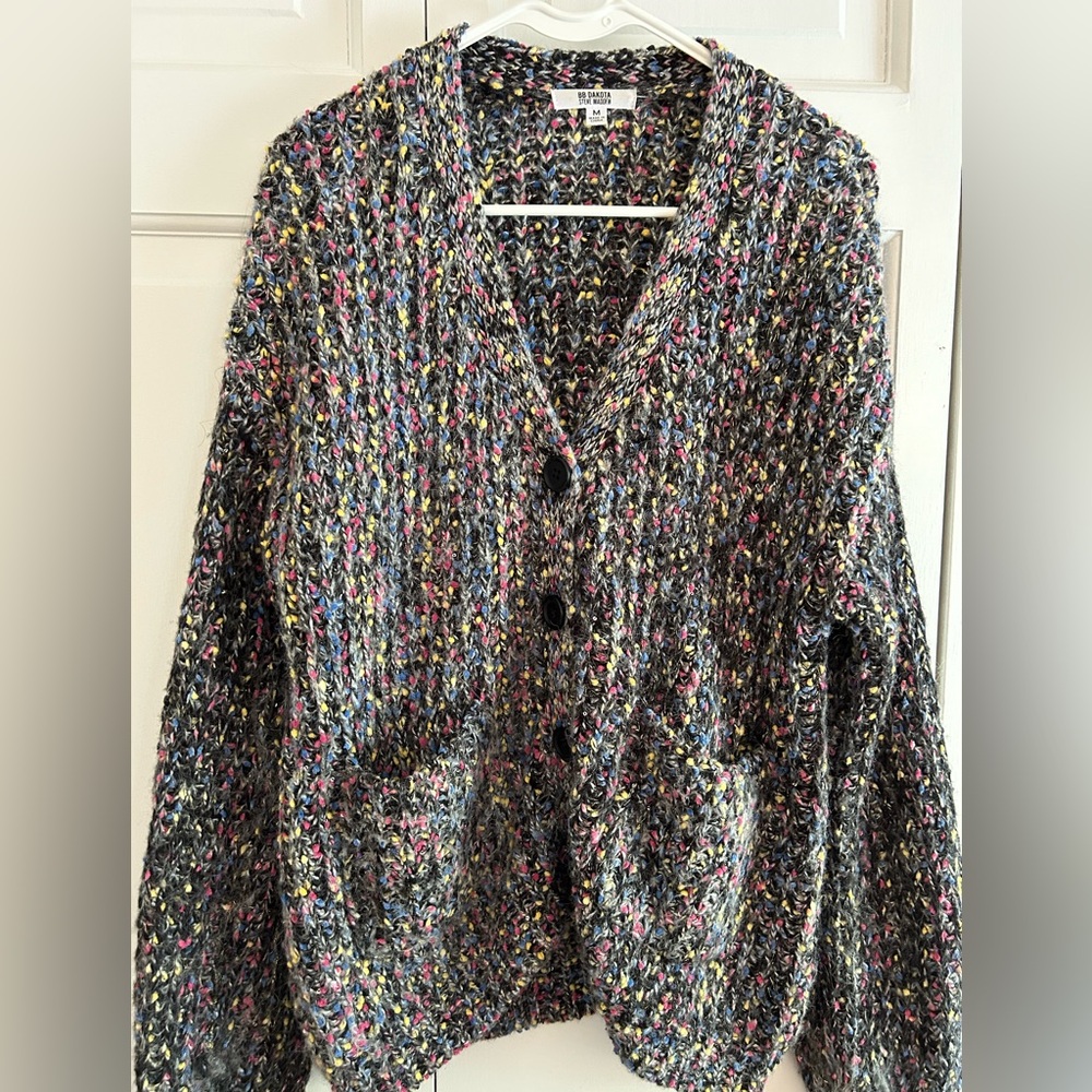 BB Dakota Steve Madden Multi colored buttoned cardigan sweater size Medium